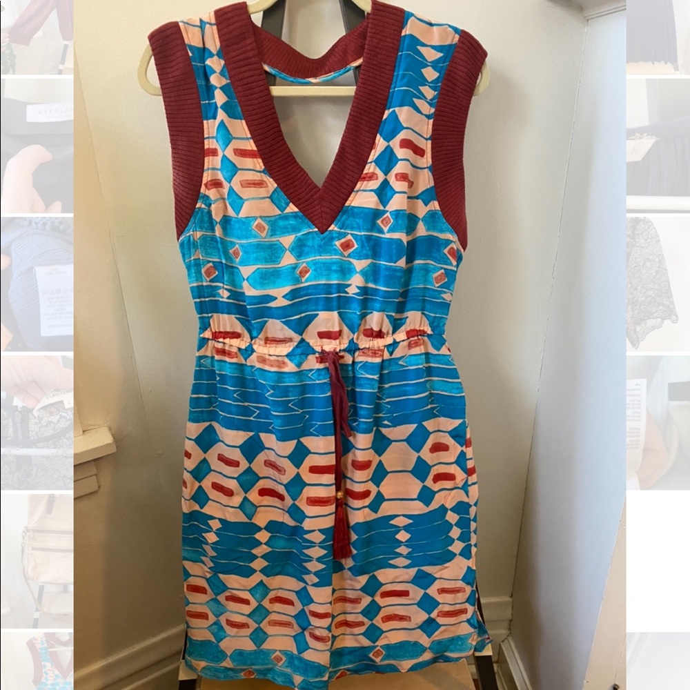 Tracy Reese silk dress with knit details